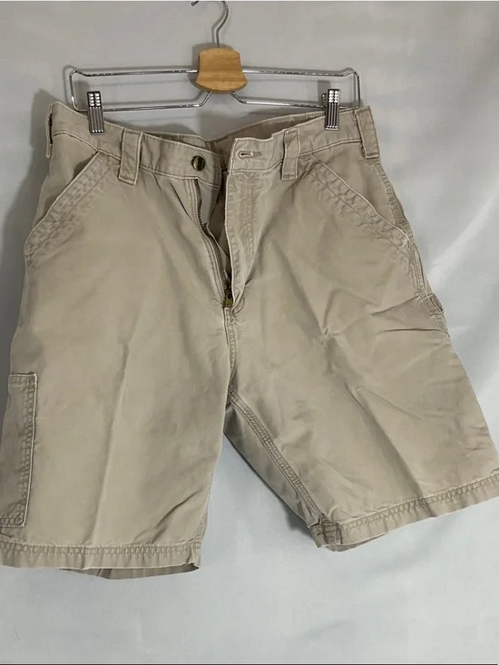 Carhartt Men's Tan Cargo Work Shorts with Patch Pockets - Picture 3 of 7